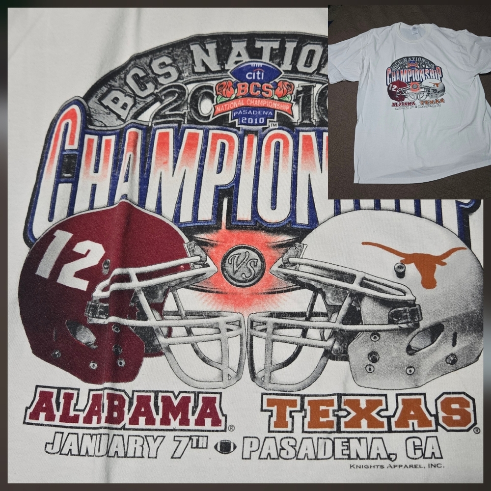 2010 BCS National Championship Alabama Crimson Tide vs Texas Longhorns tShirt 2X